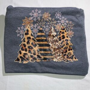 Leopard Christmas Tree Print Top 4XL